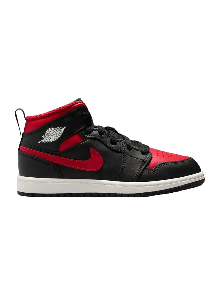 Кроссовки Air Jordan Air Jordan 1 Mid PS 'Bred Twist' — изображение 1 из 1, черный/белый/красный