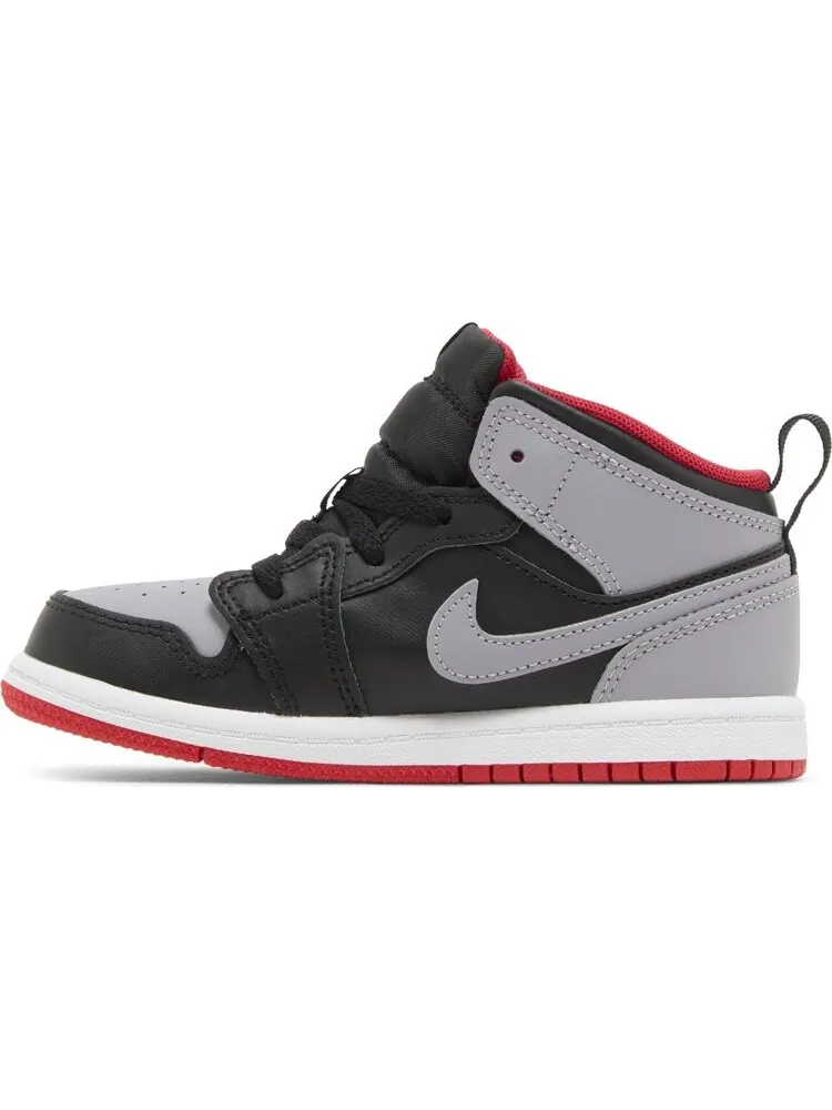 Кроссовки Air Jordan 1 Mid TD 'Bred Shadow' — изображение 3 из 4, серый