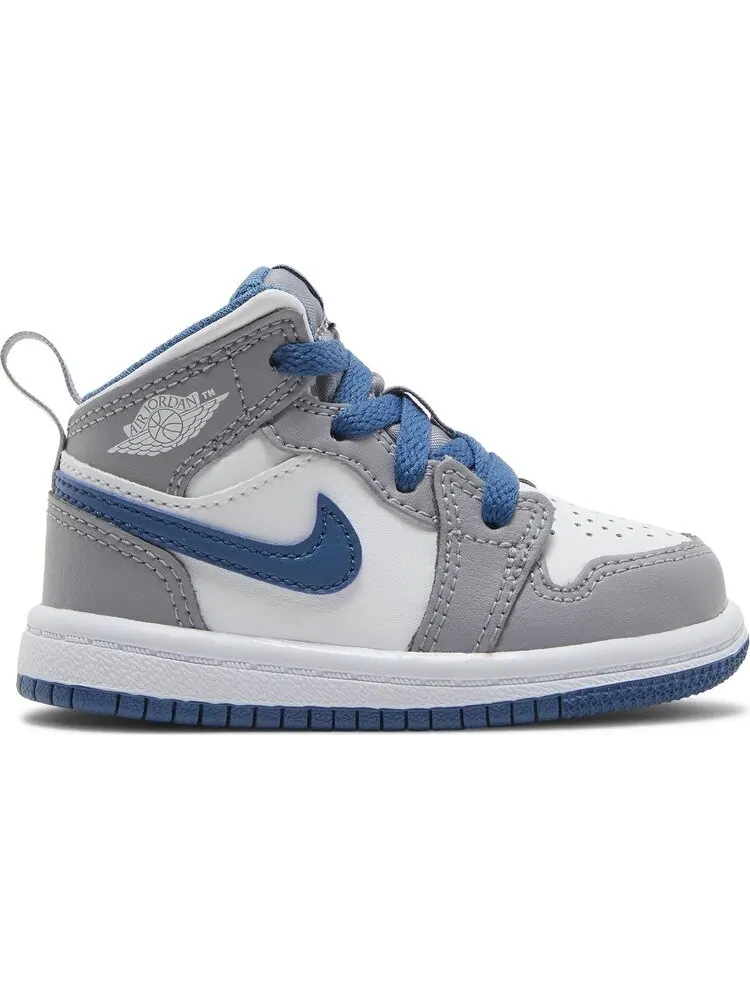 Кроссовки Air Jordan 1 Mid TD Cement True Blue — изображение 1 из 8, серый