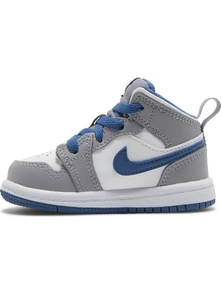 Кроссовки Air Jordan 1 Mid TD Cement True Blue — изображение 3 из 8, серый
