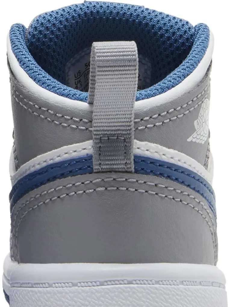 Кроссовки Air Jordan 1 Mid TD Cement True Blue — изображение 7 из 8, серый
