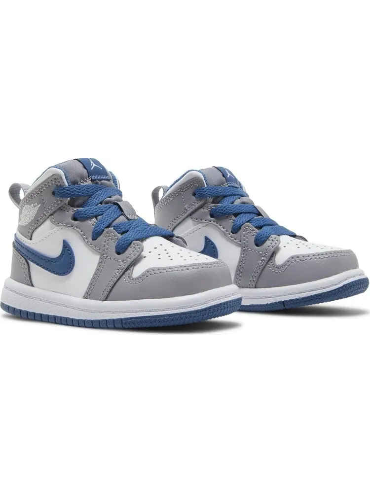 Кроссовки Air Jordan 1 Mid TD Cement True Blue — изображение 8 из 8, серый