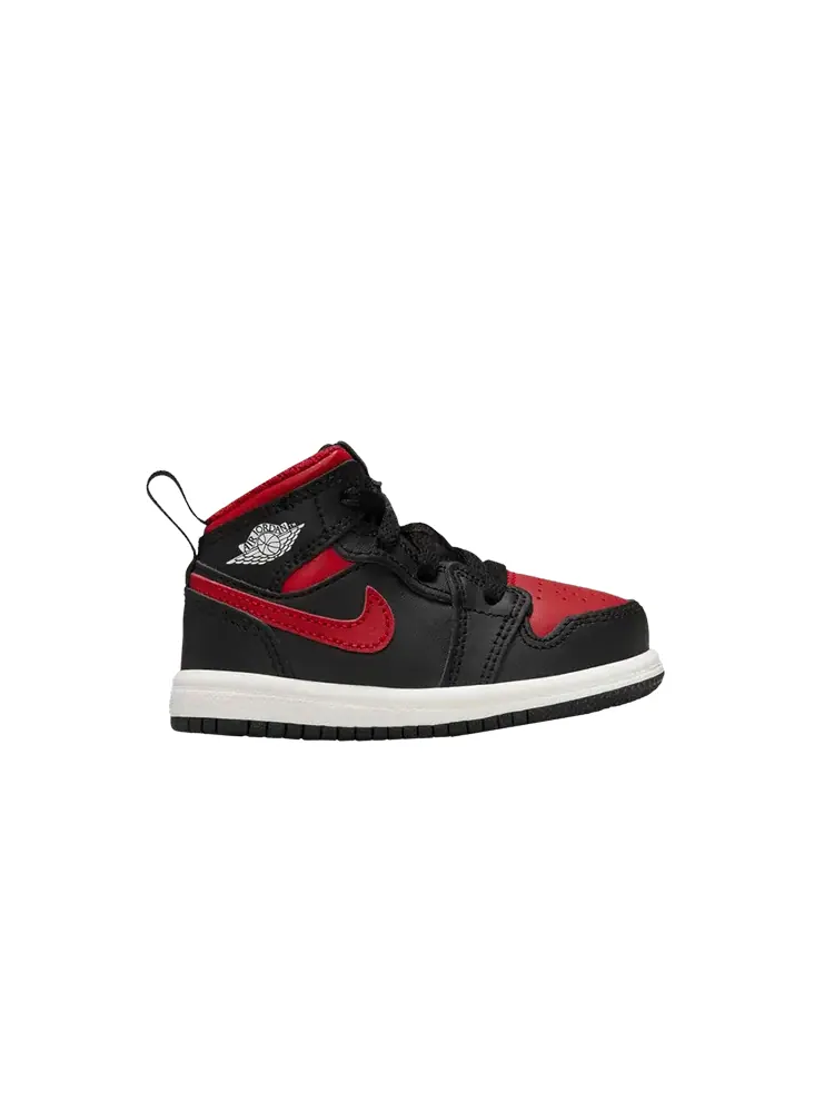 Кроссовки Air Jordan Air Jordan 1 Mid TD 'Bred Twist' — изображение 1 из 1, черный/белый/красный