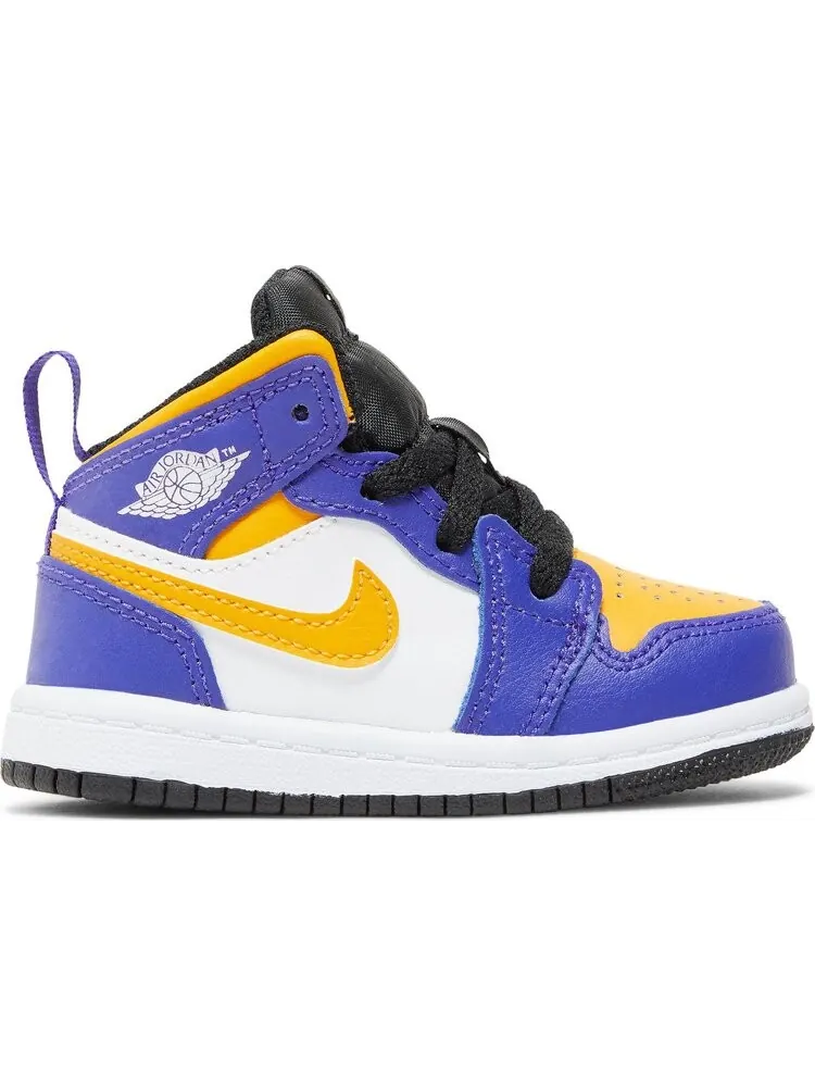 Кроссовки Air Jordan 1 Mid TD Lakers — изображение 1 из 8, фиолетовый