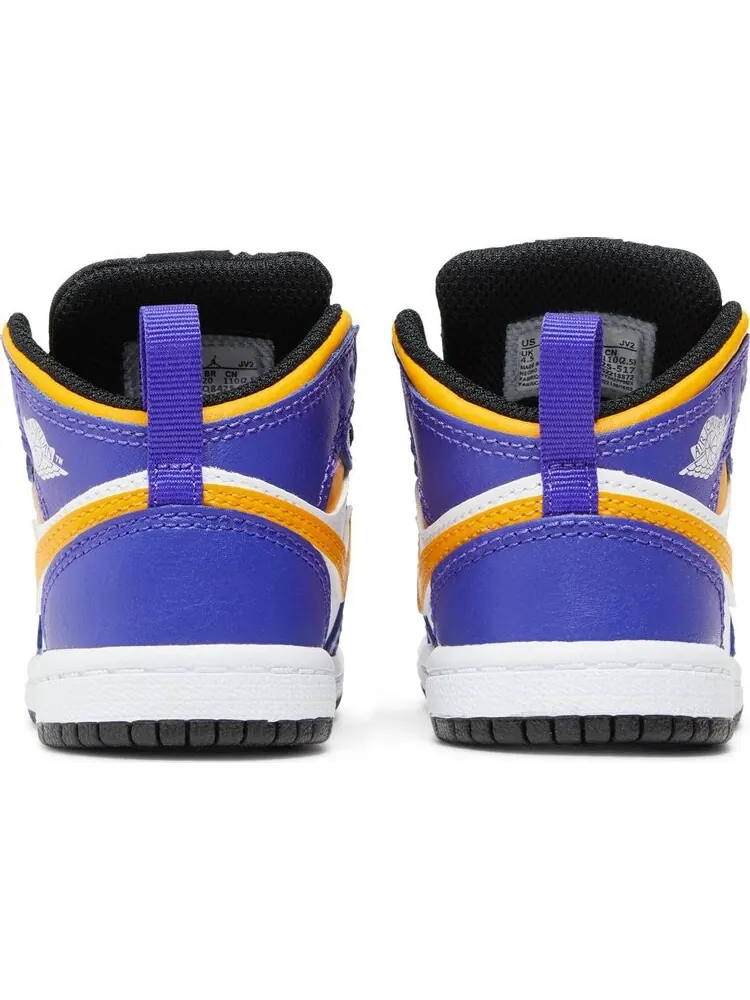 Кроссовки Air Jordan 1 Mid TD Lakers — изображение 6 из 8, фиолетовый