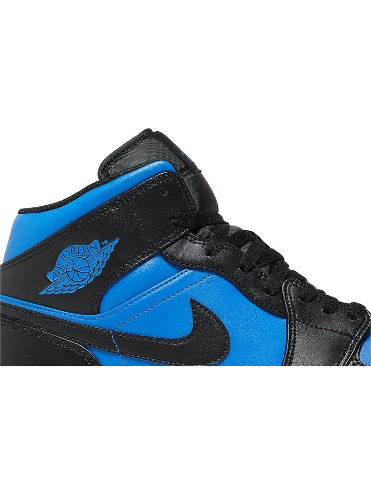 Кроссовки Air Jordan 1 Mid 'Black Royal Blue' — изображение 2 из 4, синий