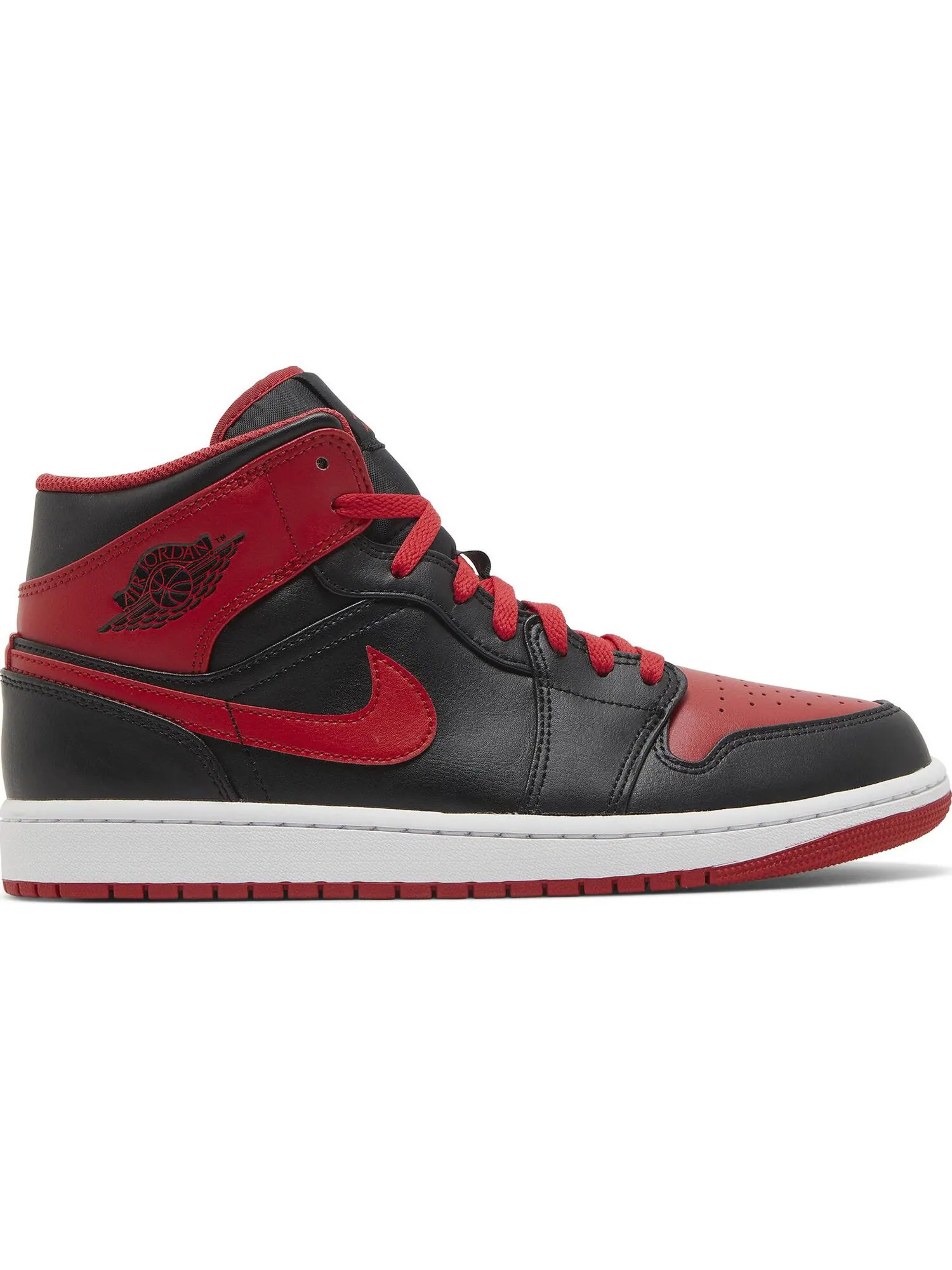 Кроссовки Nike Air Jordan 1 Mid (черно-красные) — изображение 1 из 5, черный красный