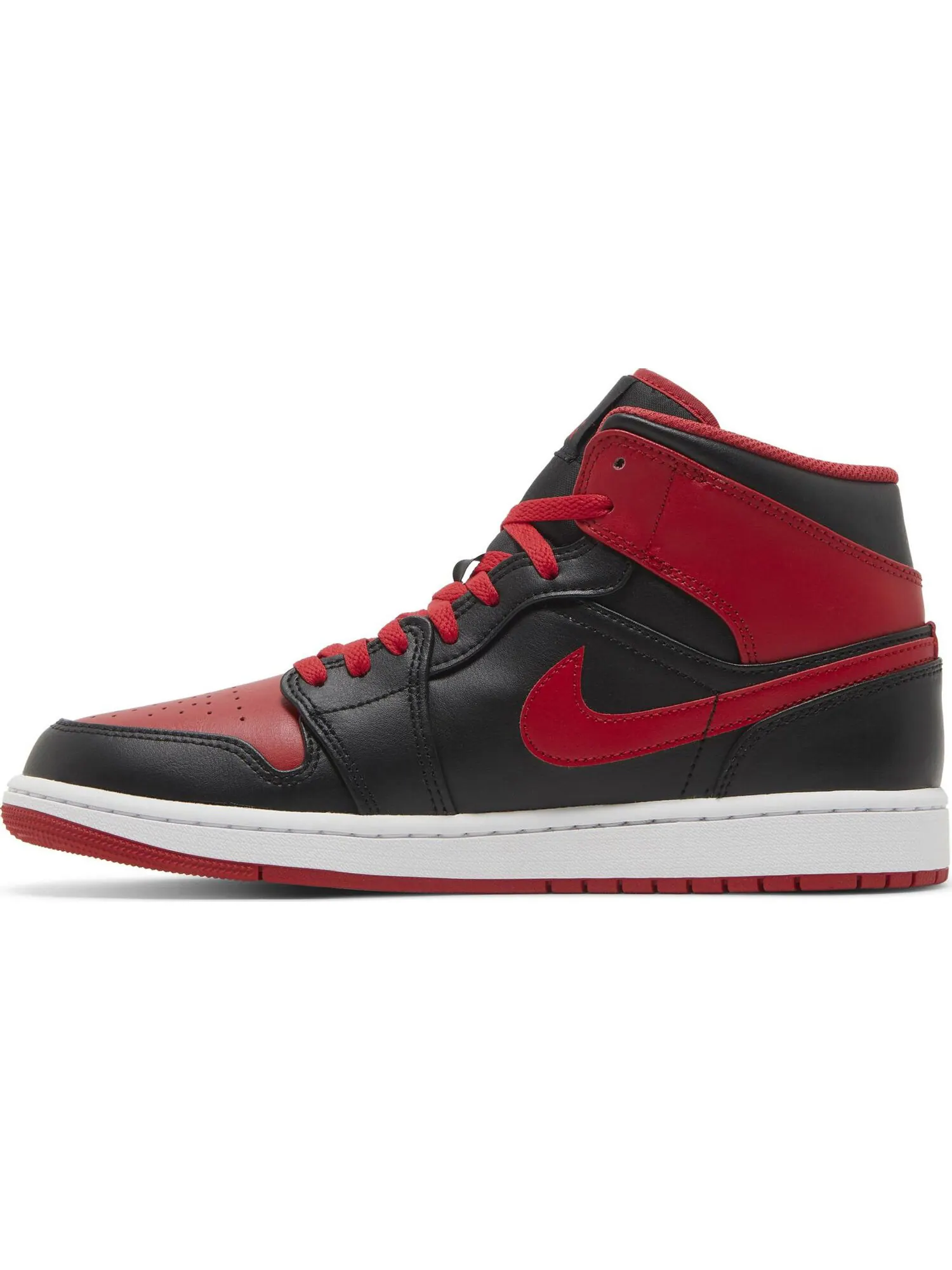 Кроссовки Nike Air Jordan 1 Mid (черно-красные) — изображение 2 из 5, черный красный