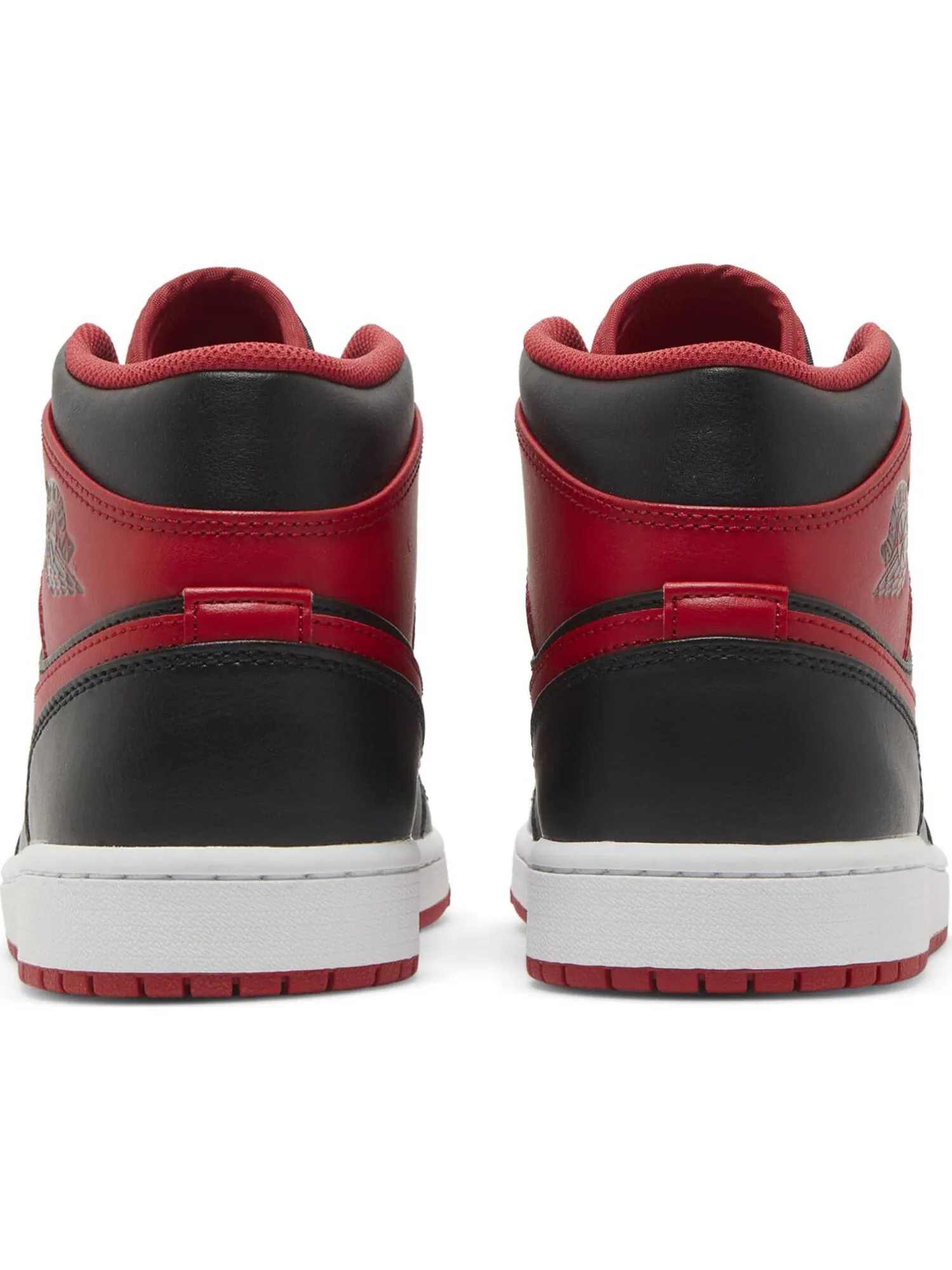 Кроссовки Nike Air Jordan 1 Mid (черно-красные) — изображение 4 из 5, черный красный