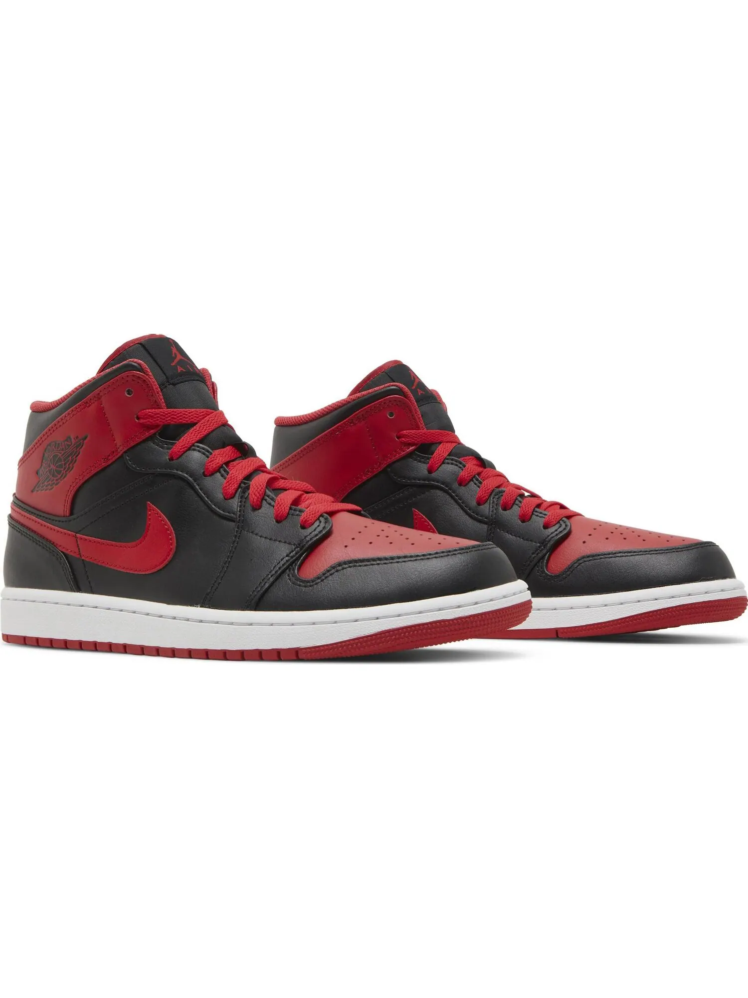 Кроссовки Nike Air Jordan 1 Mid (черно-красные) — изображение 5 из 5, черный красный