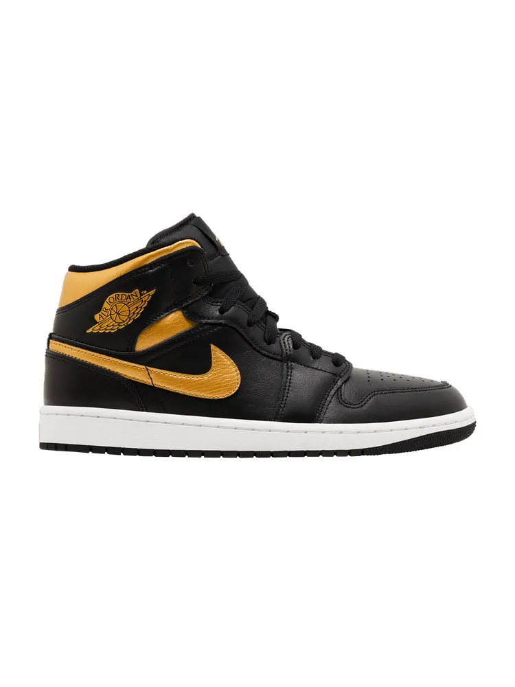Кроссовки Air Jordan Air Jordan 1 Mid 'Black Metallic Gold' — изображение 1 из 9
