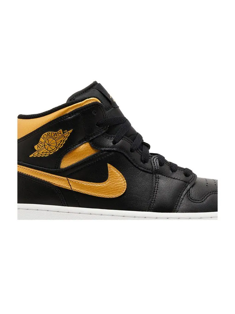Кроссовки Air Jordan Air Jordan 1 Mid 'Black Metallic Gold' — изображение 3 из 9
