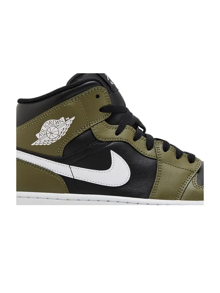 Кроссовки Air Jordan 1 Mid Medium Olive — изображение 2 из 6, оливковый