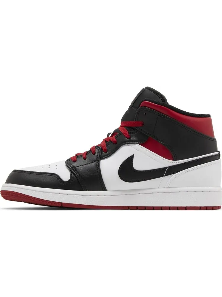 Кроссовки Air Jordan 1 Mid 'Gym Red Black Toe' — изображение 3 из 4, белый