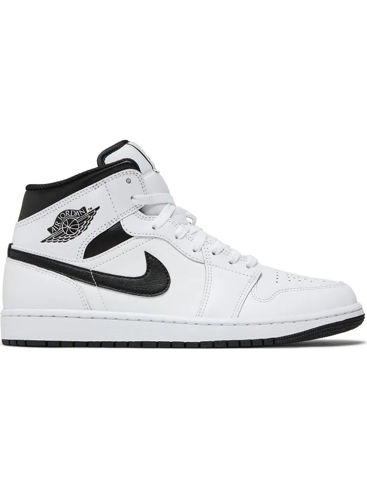 Кроссовки Air Jordan 1 Mid 'White Black' — изображение 1 из 4, белый