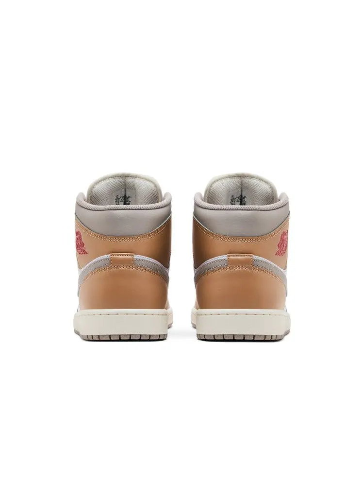 Кроссовки Air Jordan Air Jordan 1 Mid 'Hemp White' — изображение 7 из 9, белый/серый/красный