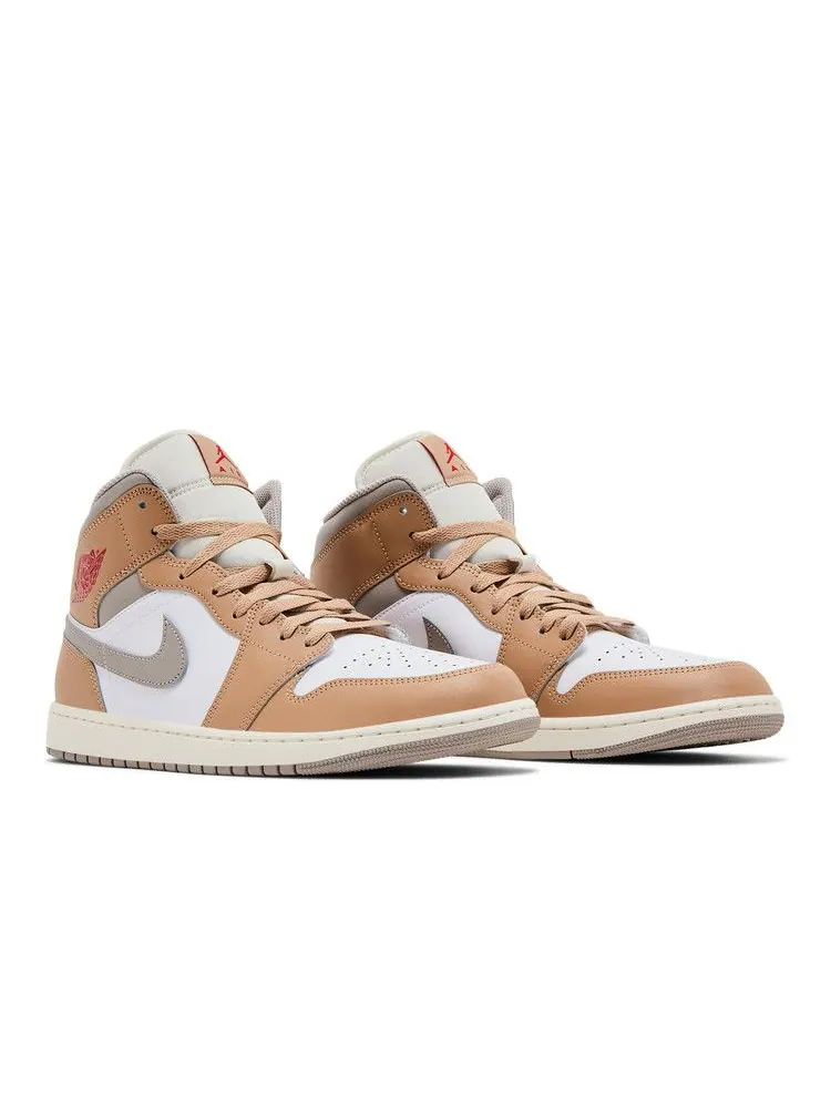 Кроссовки Air Jordan Air Jordan 1 Mid 'Hemp White' — изображение 9 из 9, белый/серый/красный