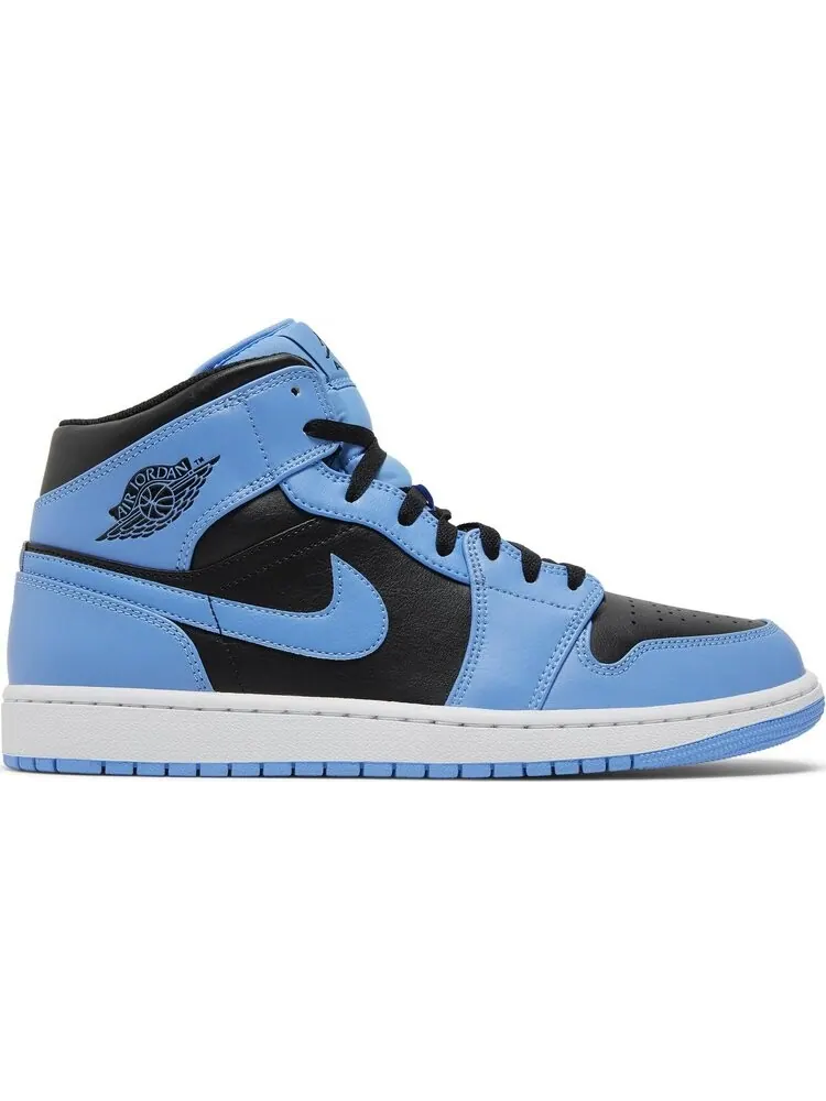 Кроссовки Air Jordan 1 Mid 'University Blue Black' — изображение 1 из 4, синий