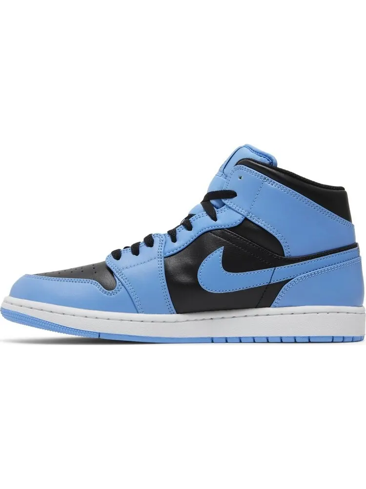 Кроссовки Air Jordan 1 Mid 'University Blue Black' — изображение 3 из 4, синий
