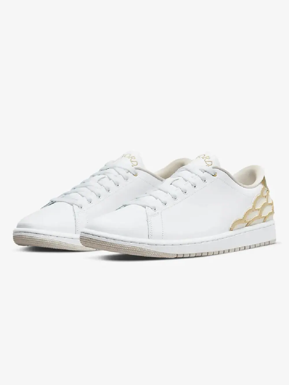 Кроссовки Nike Air Jordan 1 Centre Court — изображение 2 из 8, белый/золотой