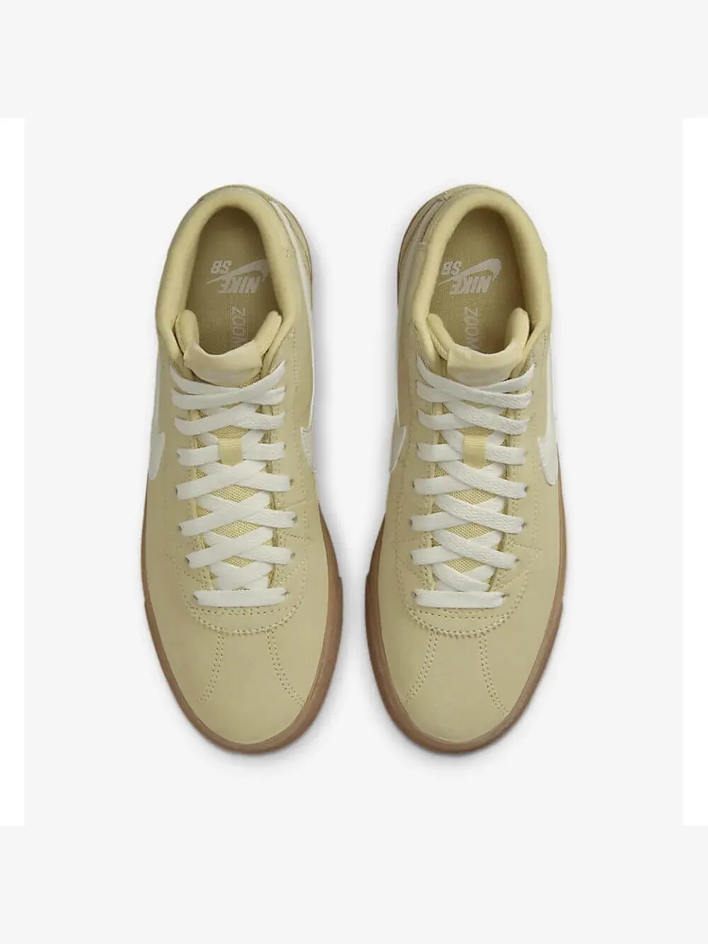 Скейтерские кеды Nike SB Bruin High, выстиранный лимонный — изображение 2 из 6, коричневый