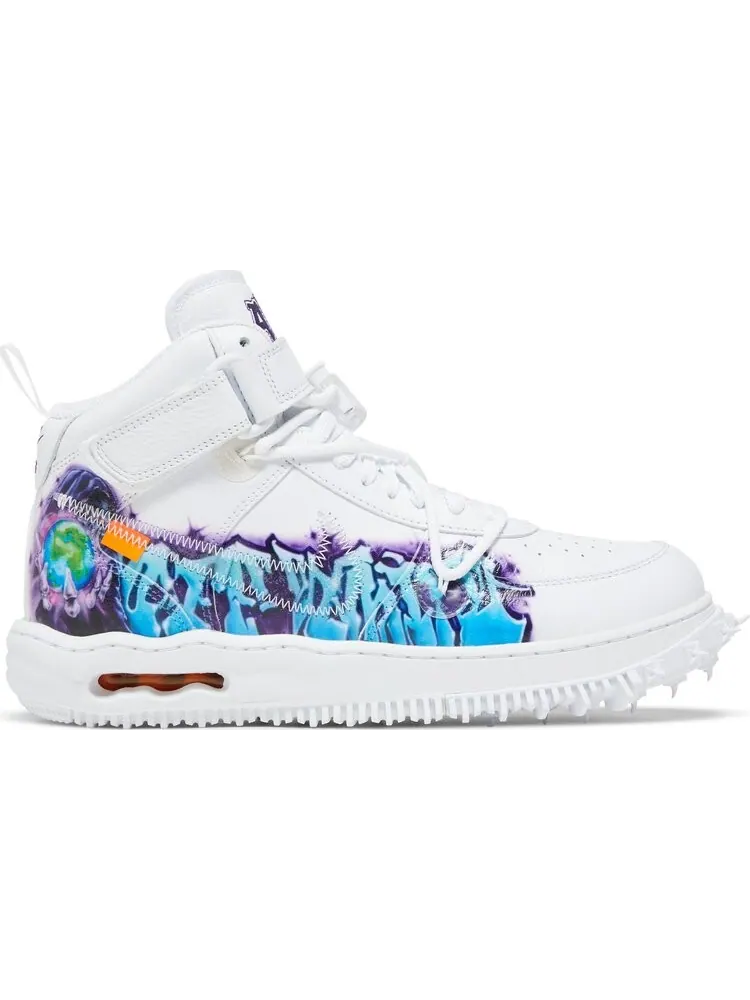 Кроссовки Off-White x Air Force 1 Mid SP Leather 'Graffiti' — изображение 1 из 4, белый
