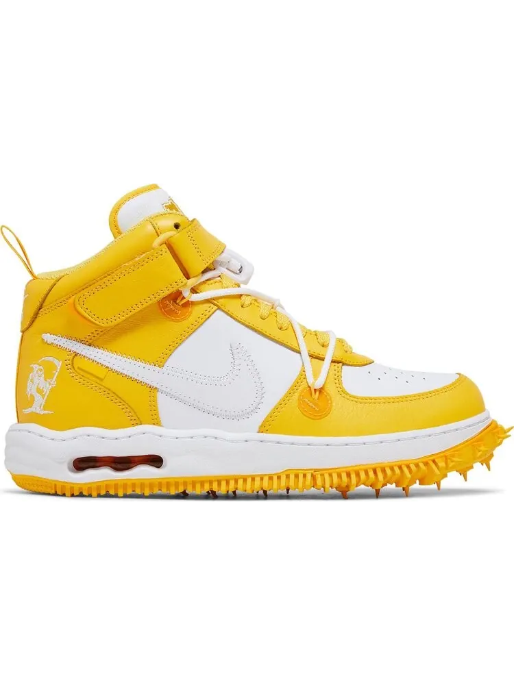 Кроссовки Off-White x Air Force 1 Mid SP Leather 'Varsity Maize' — изображение 1 из 4, желтый