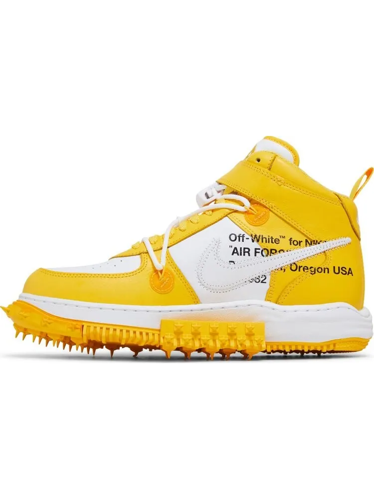 Кроссовки Off-White x Air Force 1 Mid SP Leather 'Varsity Maize' — изображение 3 из 4, желтый