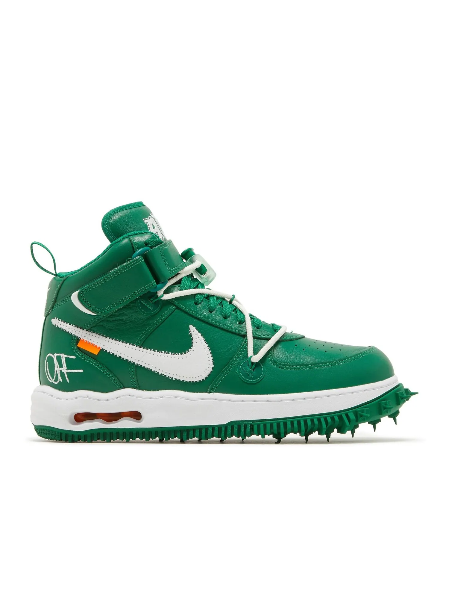Кроссовки Nike x Off-White Air Force 1 Mid SP Leather «Pine Green» — изображение 1 из 1, зеленый