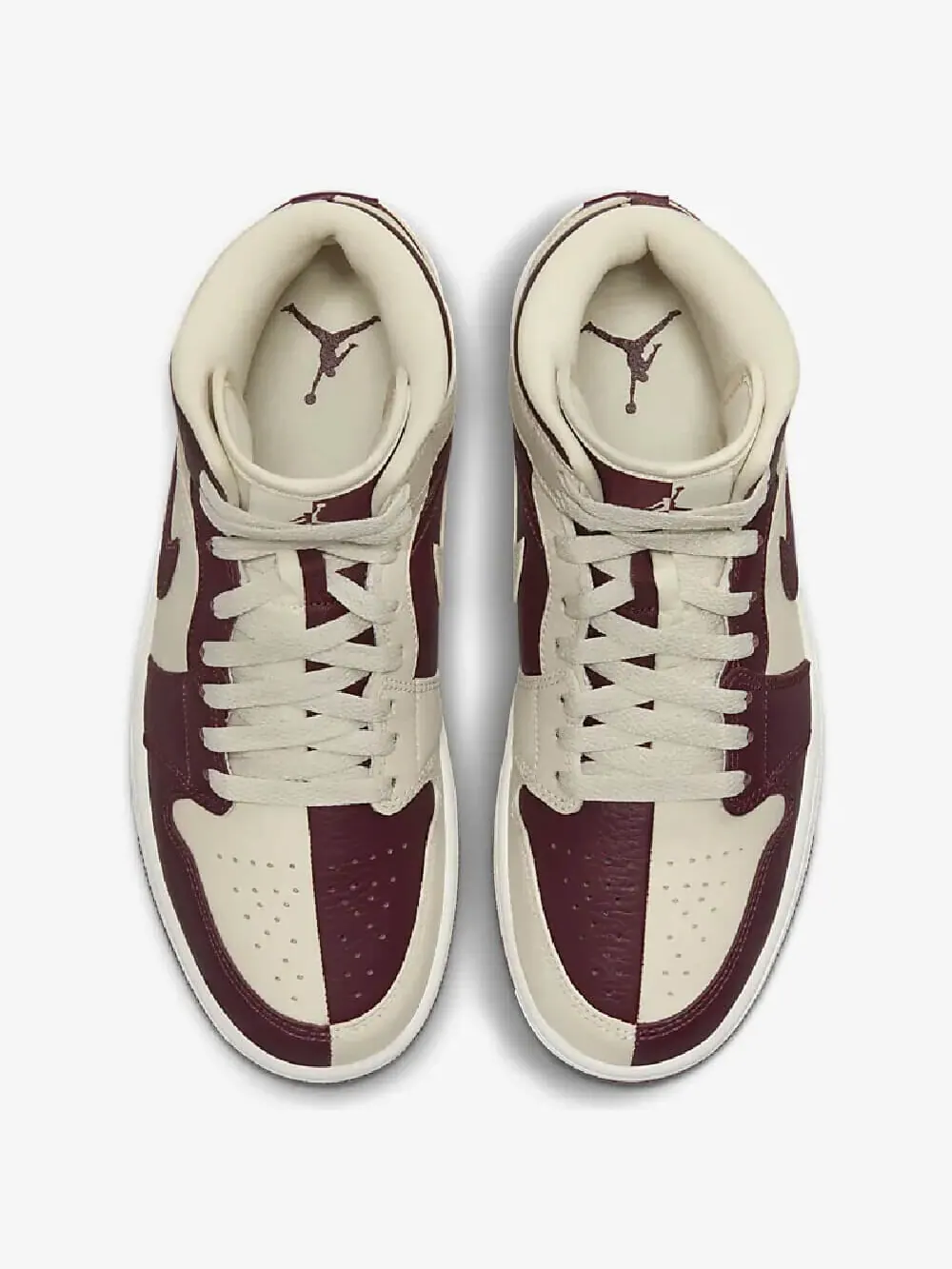 Кроссовки Nike Air Jordan 1 Mid SE — изображение 2 из 7, темно-красный/бежевый