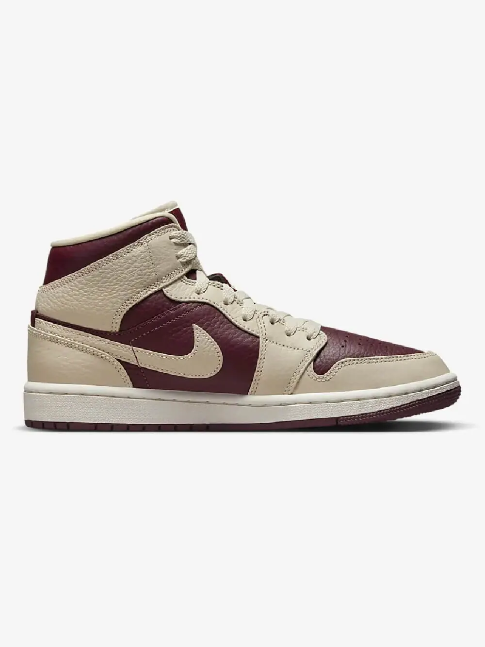 Кроссовки Nike Air Jordan 1 Mid SE — изображение 4 из 7, темно-красный/бежевый