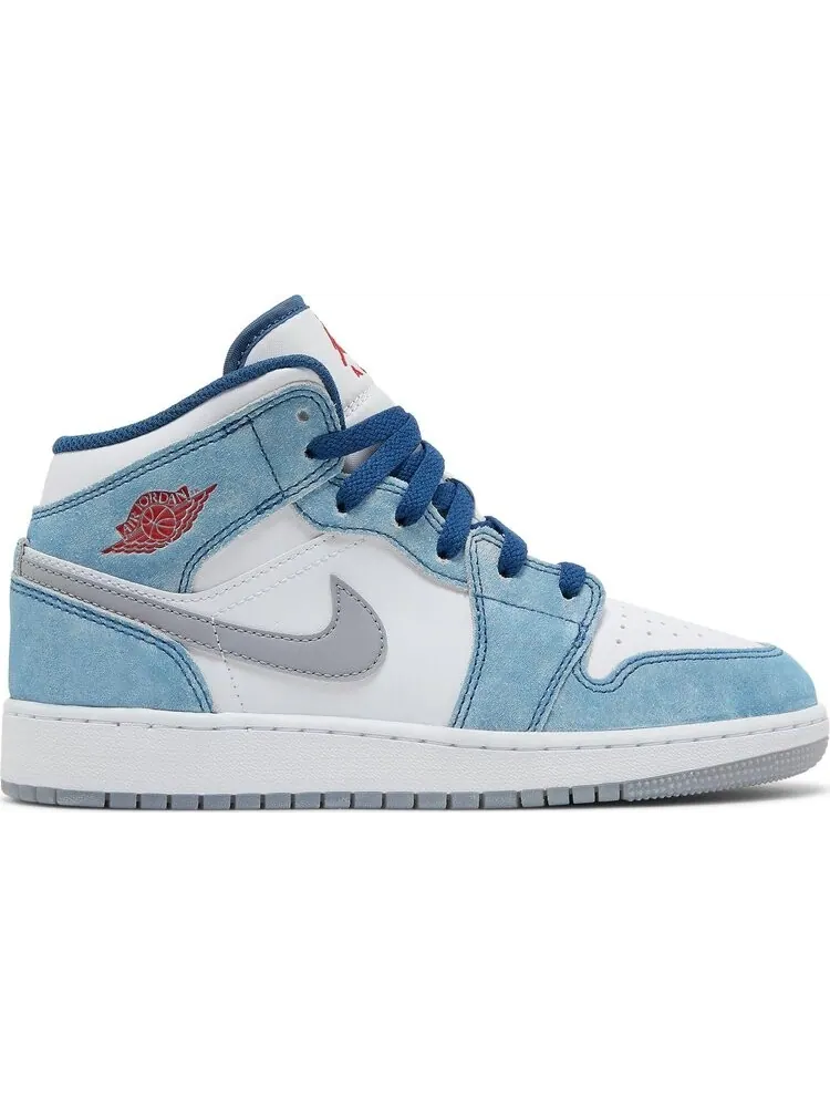 Кроссовки Air Jordan 1 Mid SE GS French Blue — изображение 1 из 8, синий