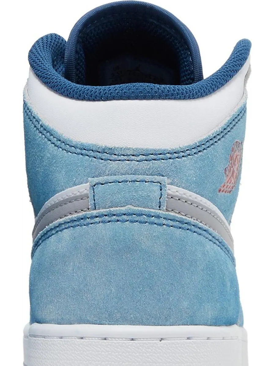 Кроссовки Air Jordan 1 Mid SE GS French Blue — изображение 7 из 8, синий