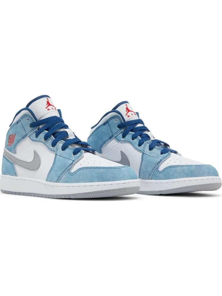 Кроссовки Air Jordan 1 Mid SE GS French Blue — изображение 8 из 8, синий