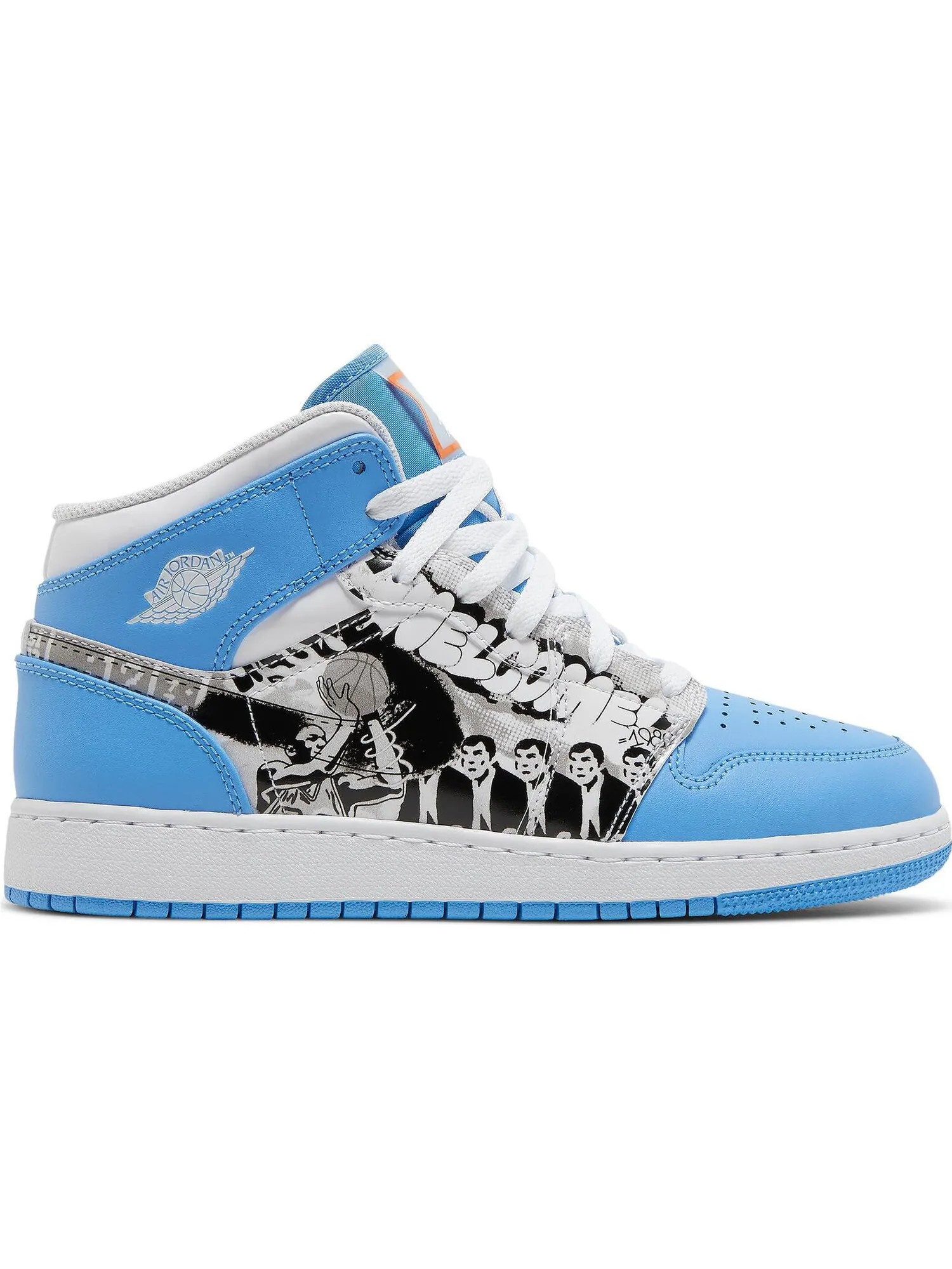 Кроссовки Nike Air Jordan 1 Mid GS — изображение 1 из 5, белый светлый синий