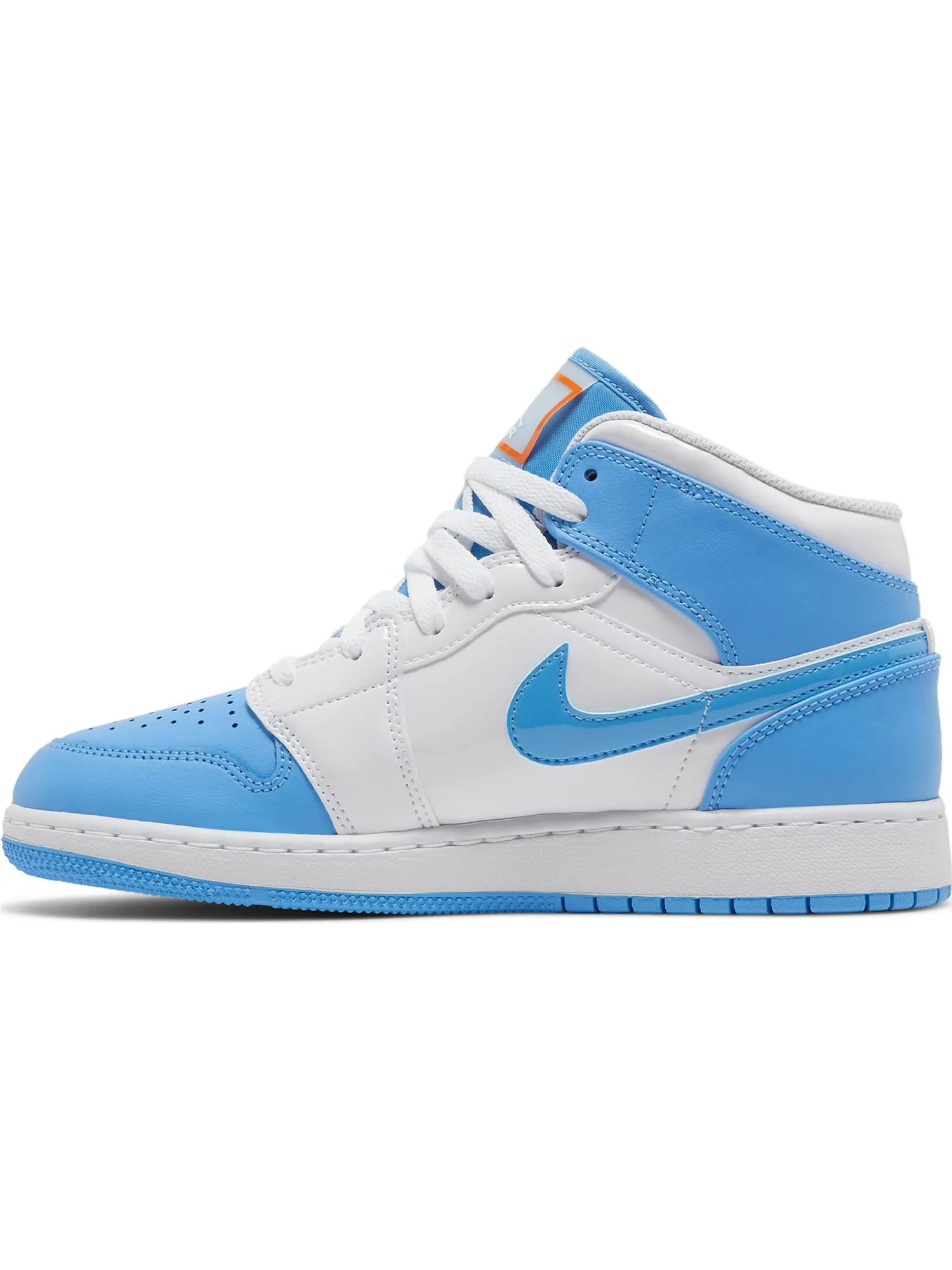 Кроссовки Nike Air Jordan 1 Mid GS — изображение 2 из 5, белый светлый синий