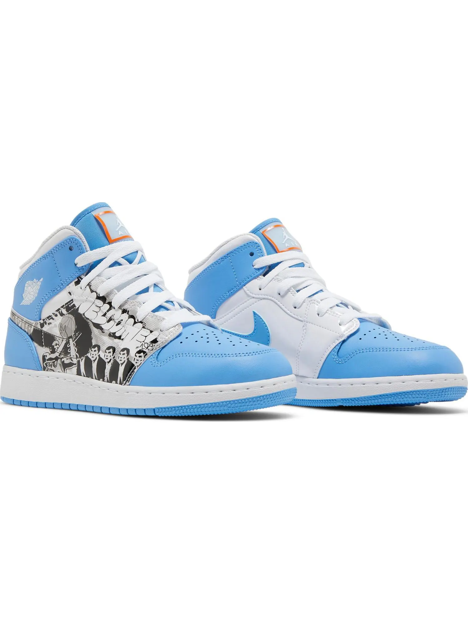 Кроссовки Nike Air Jordan 1 Mid GS — изображение 5 из 5, белый светлый синий