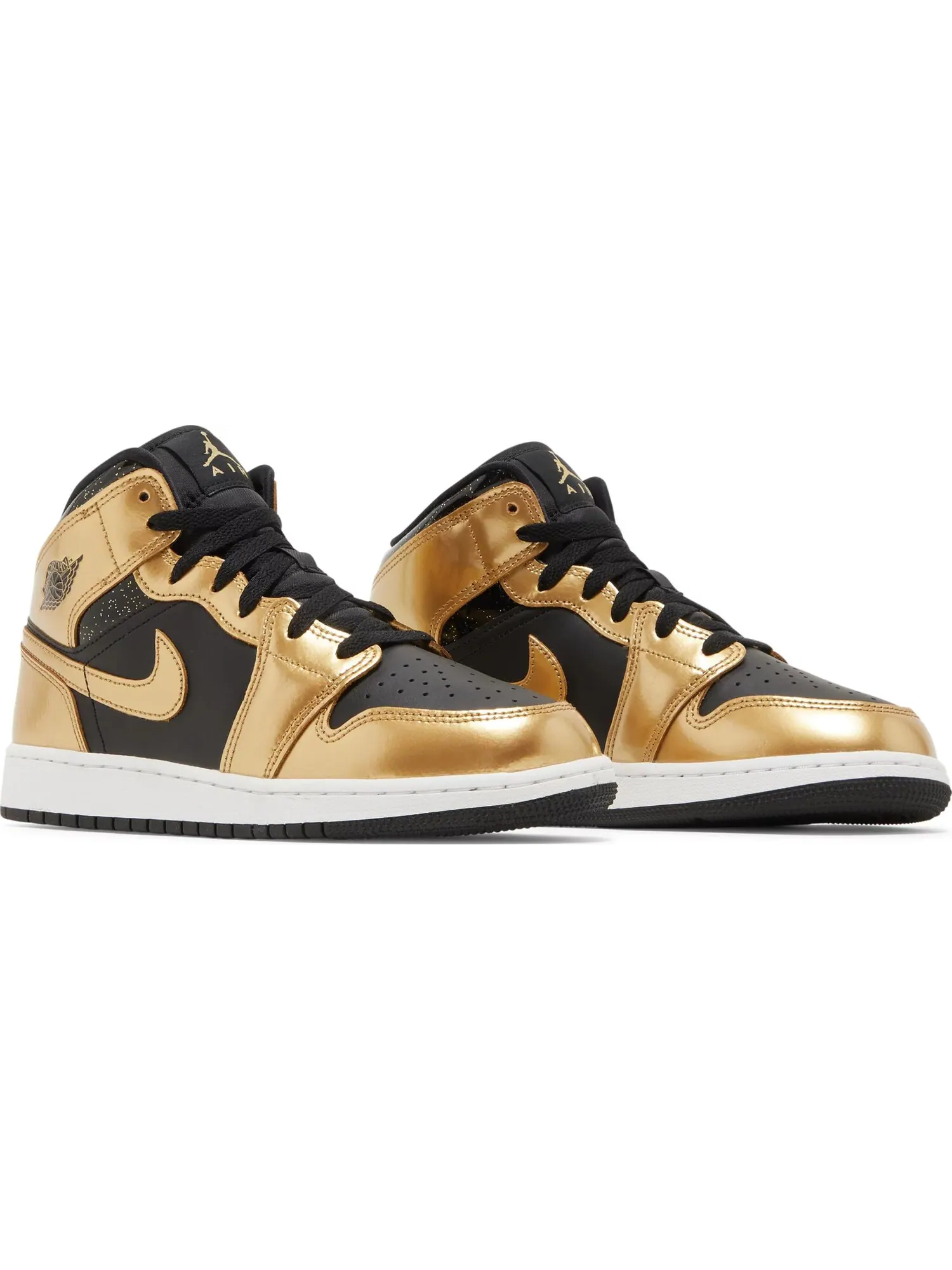 Кроссовки Nike Air Jordan 1 Mid SE GS — изображение 2 из 4, золотой/черный