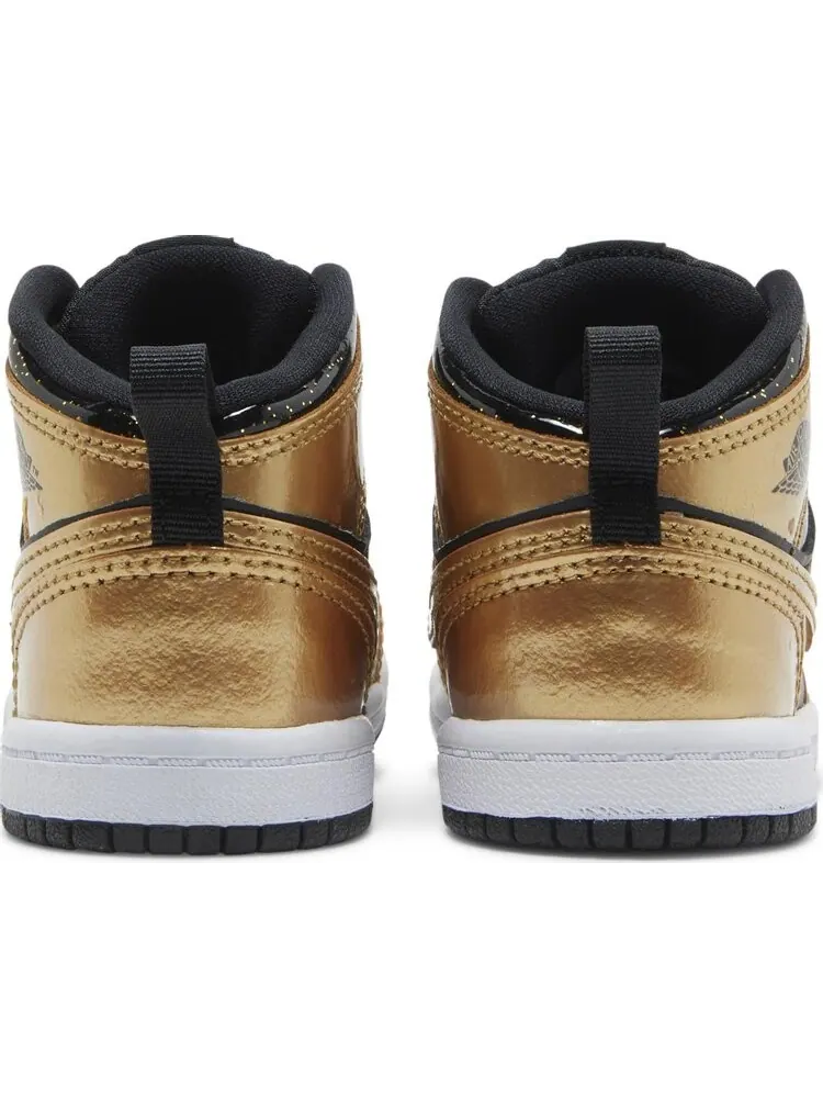 Кроссовки Air Jordan 1 Mid SE TD Metallic Gold Black — изображение 6 из 8, черный