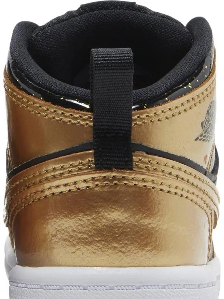 Кроссовки Air Jordan 1 Mid SE TD Metallic Gold Black — изображение 7 из 8, черный