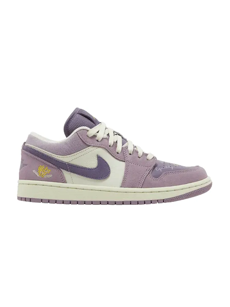 Кроссовки Air Jordan Wmns Air Jordan 1 Low 'International Women's Day' — изображение 1 из 9, фиолетовый/оливковый