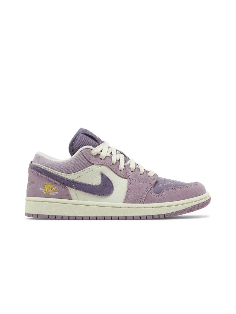 Кроссовки Air Jordan Wmns Air Jordan 1 Low 'International Women's Day' — изображение 2 из 9, фиолетовый/оливковый