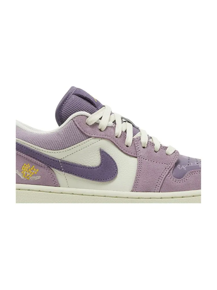 Кроссовки Air Jordan Wmns Air Jordan 1 Low 'International Women's Day' — изображение 3 из 9, фиолетовый/оливковый