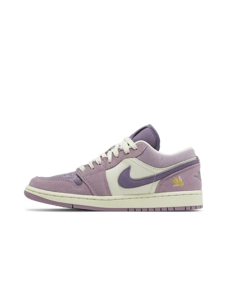 Кроссовки Air Jordan Wmns Air Jordan 1 Low 'International Women's Day' — изображение 4 из 9, фиолетовый/оливковый