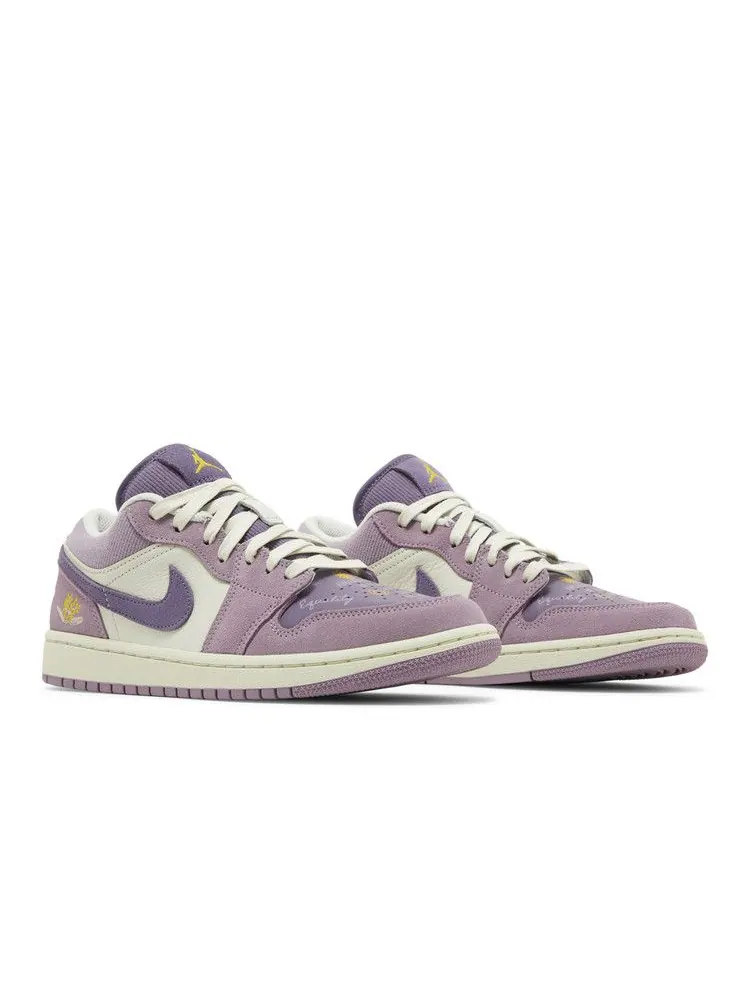 Кроссовки Air Jordan Wmns Air Jordan 1 Low 'International Women's Day' — изображение 9 из 9, фиолетовый/оливковый