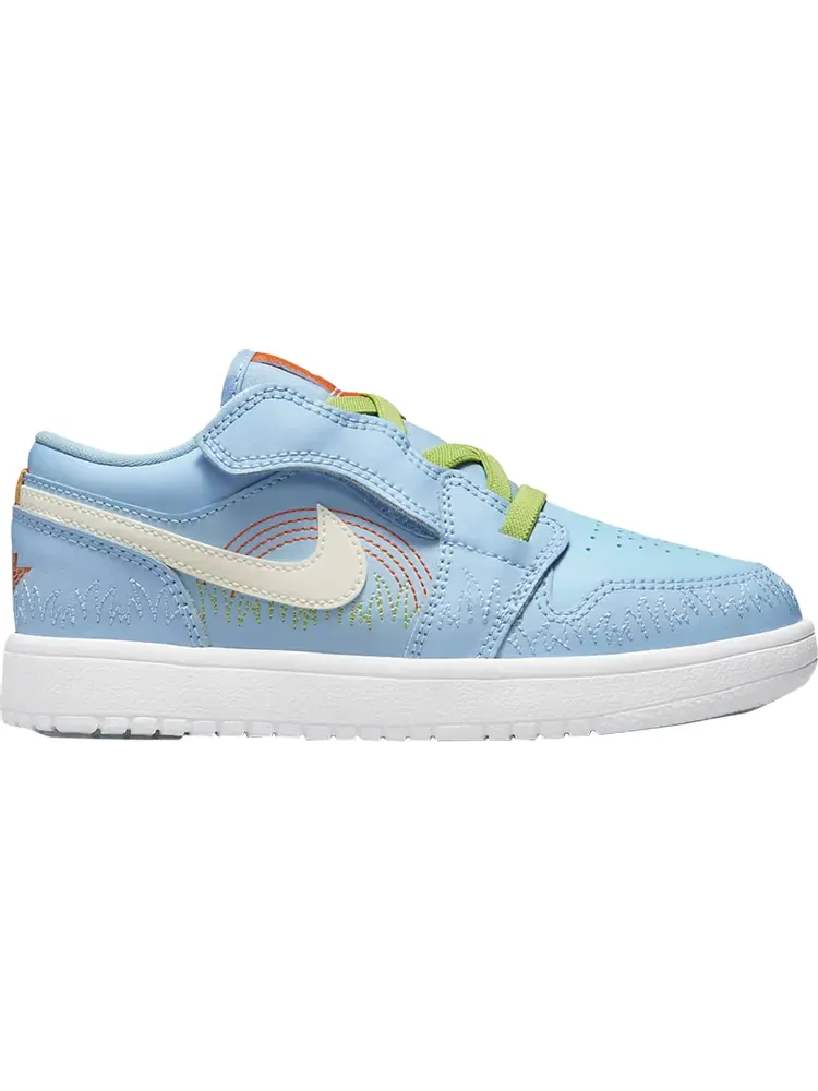 Кроссовки Air Jordan 1 Low SE PS Blue Stitch — изображение 1 из 1, синий