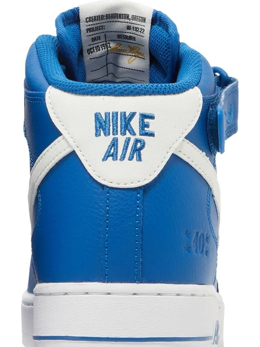 Кроссовки Nike Air Force 1 Mid '07 LV8 '40th Anniversary - Blue Jay' — изображение 7 из 8, синий