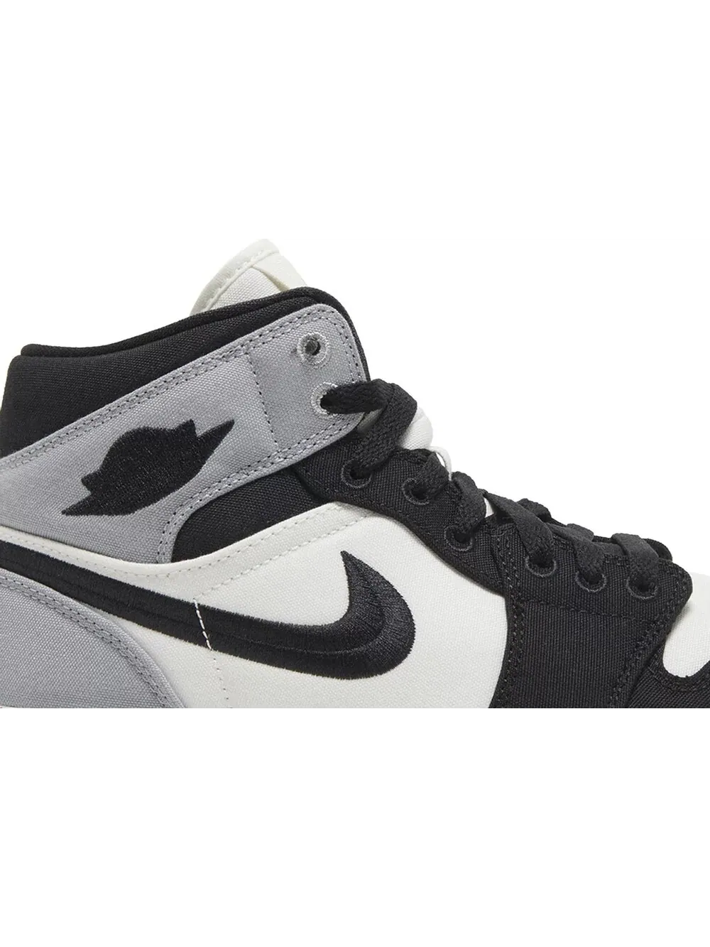 Кроссовки Air Jordan 1 Mid SE Light Steel Grey Canvas — изображение 5 из 5, светлый серый/черный