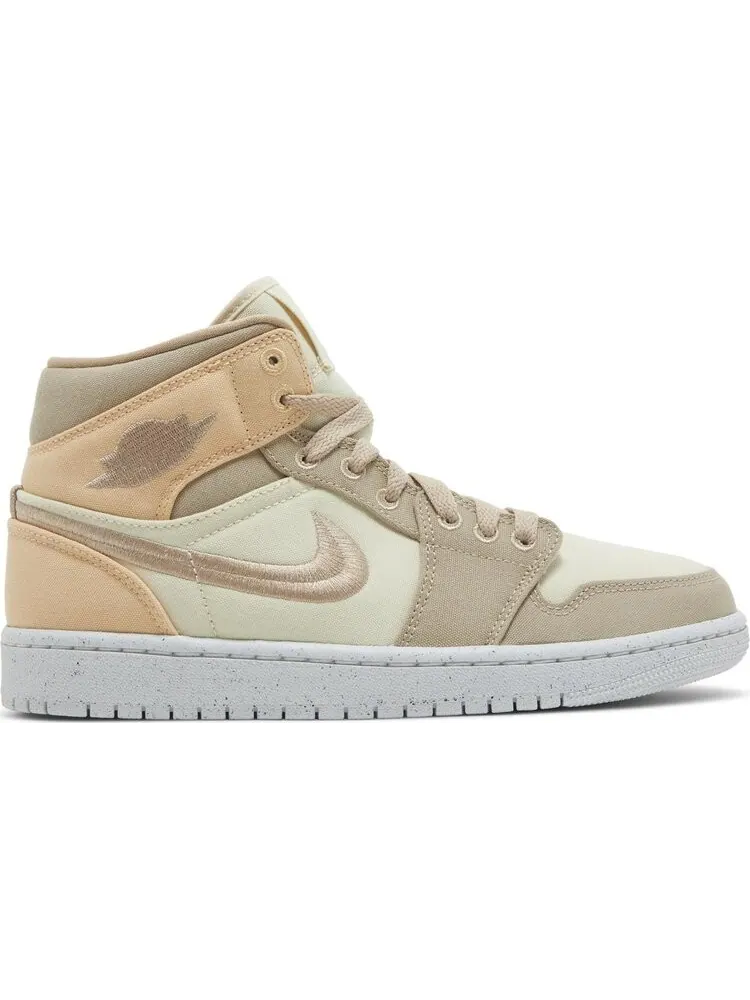 Кроссовки Wmns Air Jordan 1 Mid SE 'Muslin Canvas' — изображение 1 из 5, бежевый