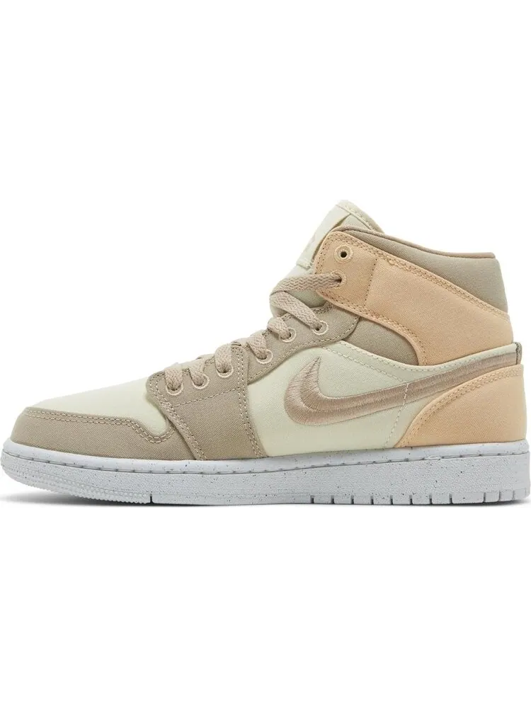 Кроссовки Wmns Air Jordan 1 Mid SE 'Muslin Canvas' — изображение 3 из 5, бежевый